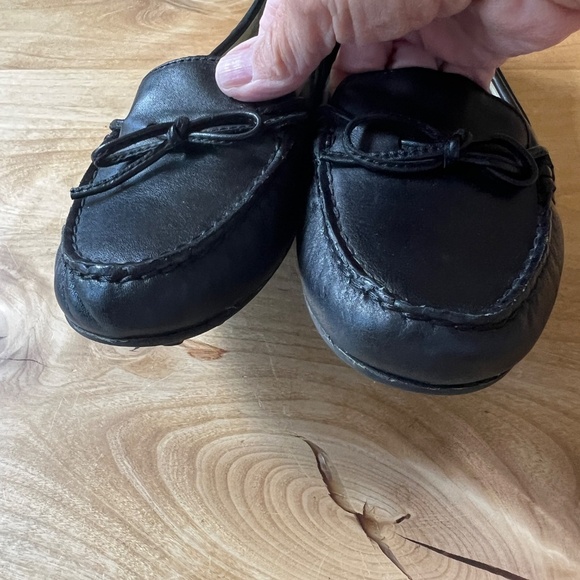 MICHAEL MICHAEL KORS MOCCASINS 7.5 BLACK LEATHER RUBBER SOLE DRIVING LOAFER - Picture 5 of 12